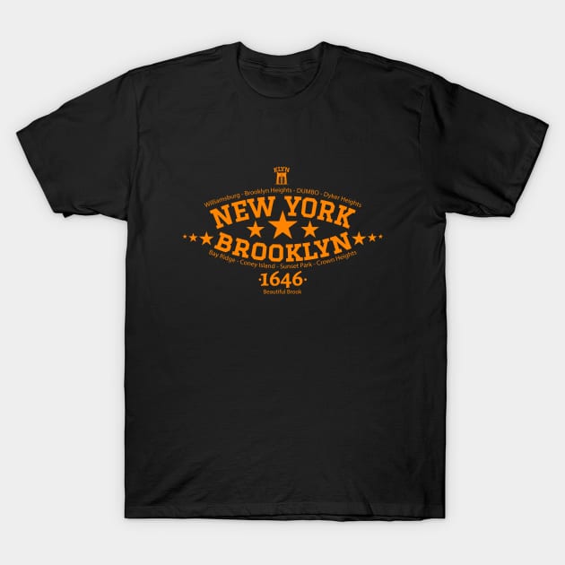 New York Brooklyn, Brooklyn Schriftzug, Brooklyn college style Logo T-Shirt by Boogosh